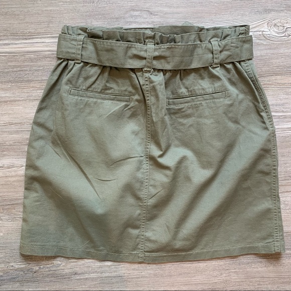 Olive Green LOFT Paper Bag Waisted Skirt - Picture 2 of 2